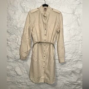 Anne Klein Cream Shimmer Shirtdress with Belt